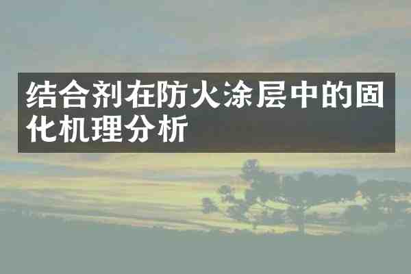 结合剂在防火涂层中的固化机理分析
