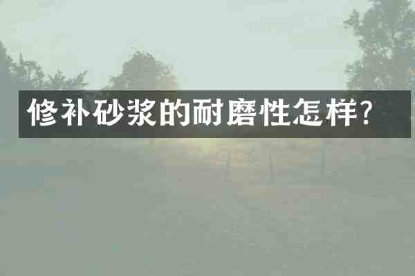 修补砂浆的耐磨性怎样?
