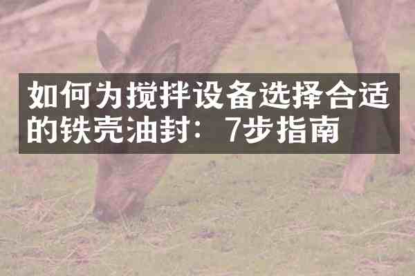 如何为搅拌设备选择合适的铁壳油封:7步指南