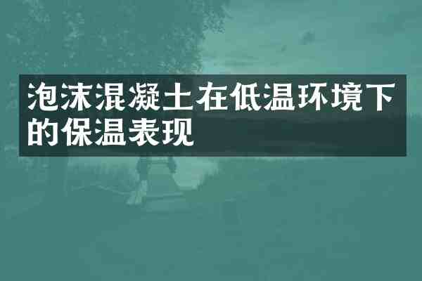 泡沫混凝土在低温环境下的保温表现