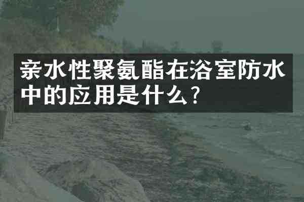 亲水性聚氨酯在浴室防水中的应用是什么?