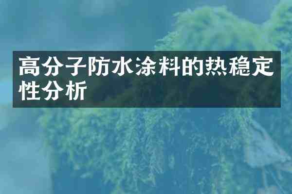 高分子防水涂料的热稳定性分析
