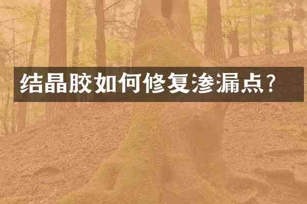 结晶胶如何修复渗漏点?