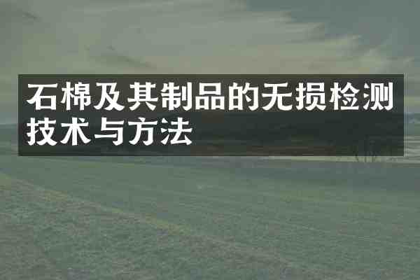 石棉及其制品的无损检测技术与方法