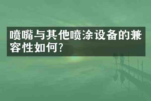 喷嘴与其他喷涂设备的兼容性如何?
