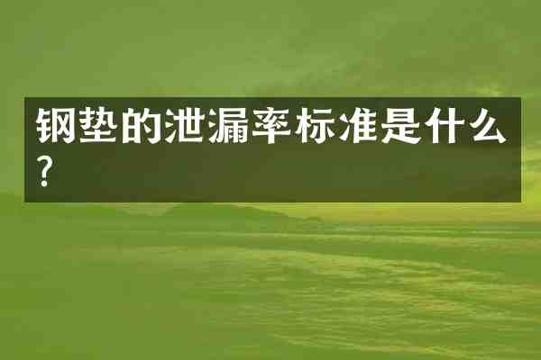 钢垫的泄漏率标准是什么？