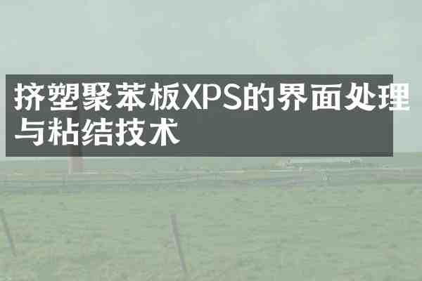 挤塑聚苯板XPS的界面处理与粘结技术
