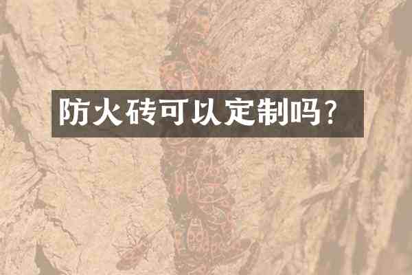 防火砖可以定制吗?