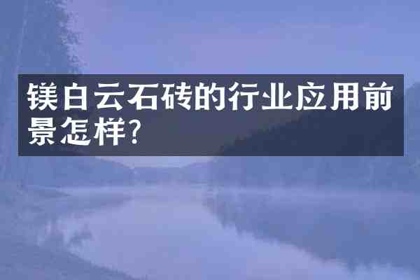 镁白云石砖的行业应用前景怎样?