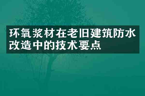 环氧浆材在老旧建筑防水改造中的技术要点