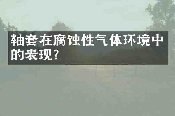 轴套在腐蚀性气体环境中的表现?