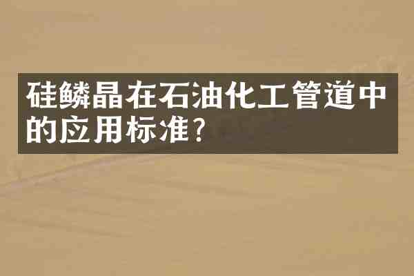 硅鳞晶在石油化工管道中的应用标准?