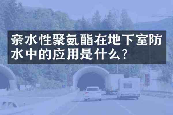 亲水性聚氨酯在地下室防水中的应用是什么?
