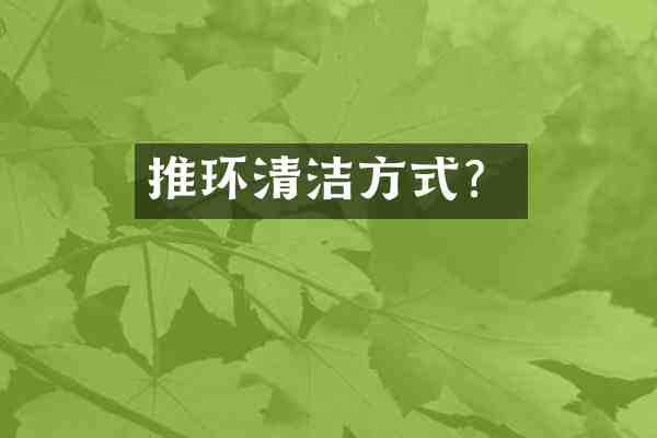 推环清洁方式?