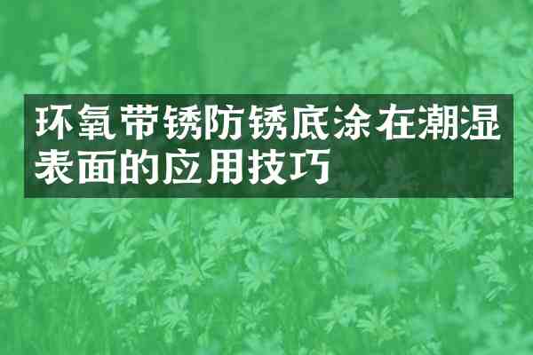 环氧带锈防锈底涂在潮湿表面的应用技巧