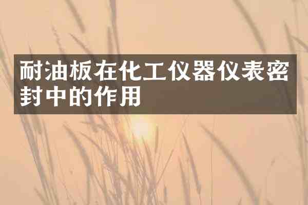 耐油板在化工仪器仪表密封中的作用