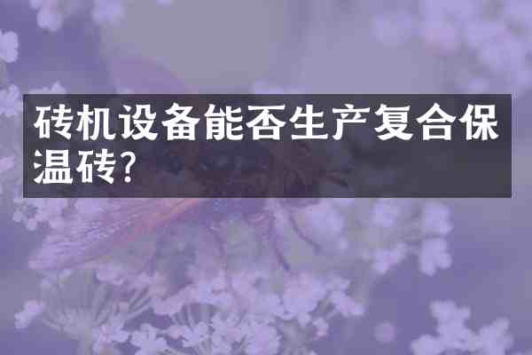 砖机设备能否生产复合保温砖?