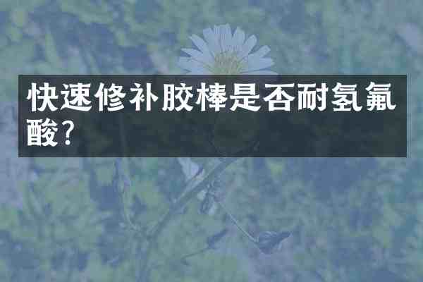 快速修补胶棒是否耐氢氟酸?