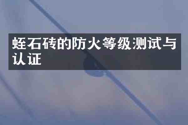 蛭石砖的防火等级测试与认证