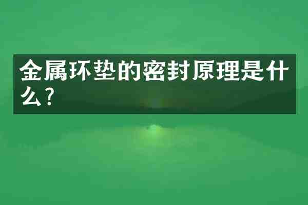 金属环垫的密封原理是什么?