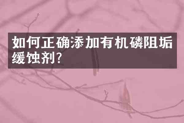 如何正确添加有机磷阻垢缓蚀剂?