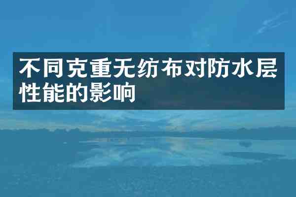 不同克重无纺布对防水层性能的影响