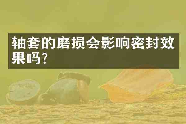 轴套的磨损会影响密封效果吗?