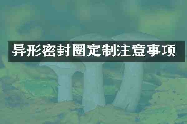 异形密封圈定制注意事项