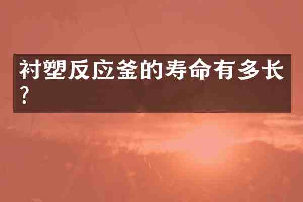 衬塑反应釜的寿命有多长？