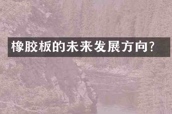橡胶板的未来发展方向?