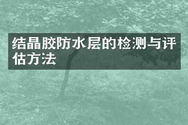 结晶胶防水层的检测与评估方法