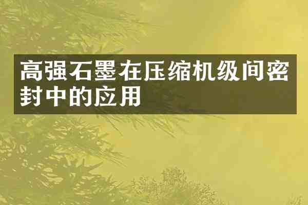 高强石墨在压缩机级间密封中的应用