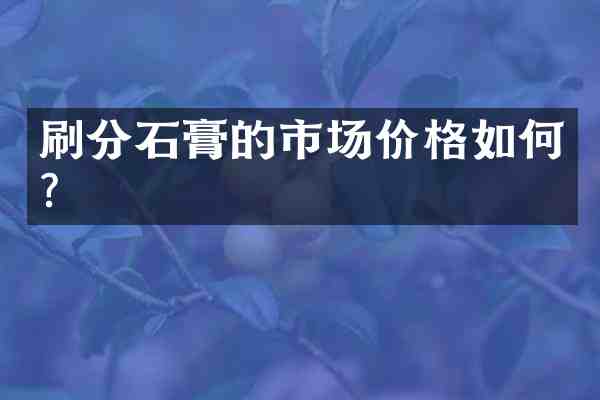 石膏的市场价格如何？