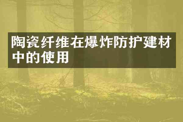陶瓷纤维在爆炸防护建材中的使用