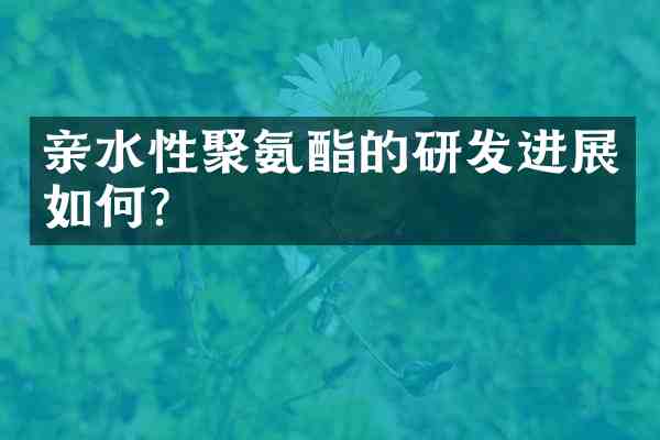 亲水性聚氨酯的研发进展如何?