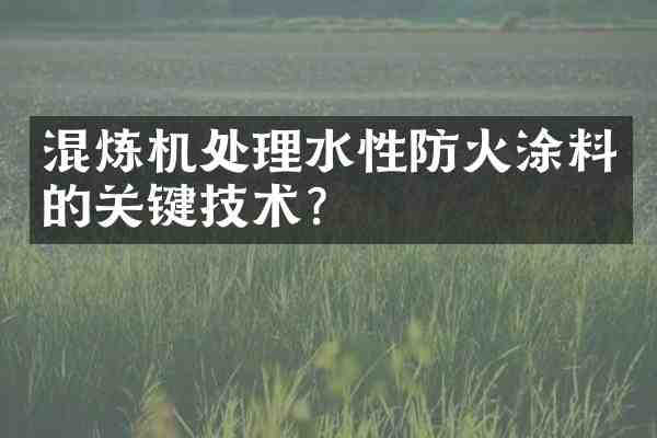 混炼机处理水性防火涂料的关键技术?