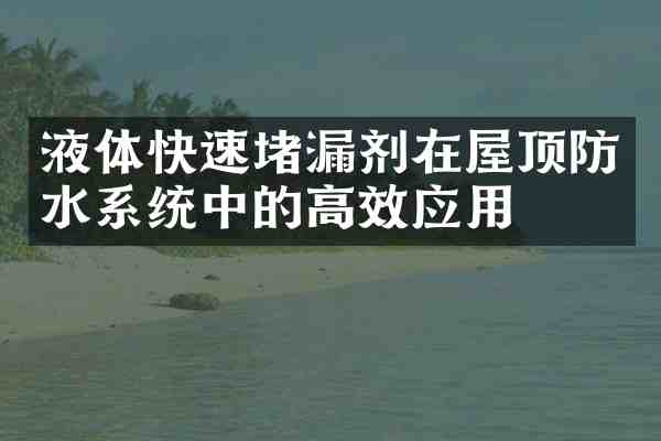 液体快速堵漏剂在屋顶防水系统中的高效应用
