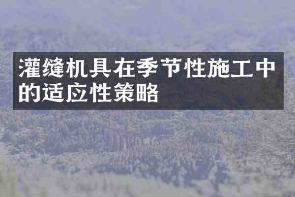 灌缝机具在季节性施工中的适应性策略