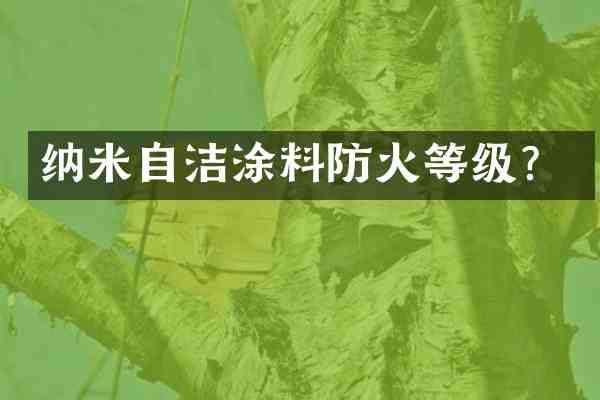 纳米自洁涂料防火等级?