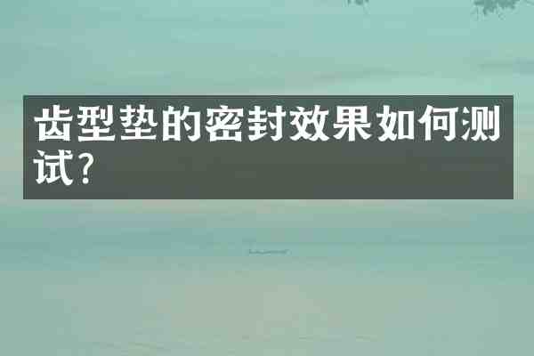 齿型垫的密封效果如何测试?