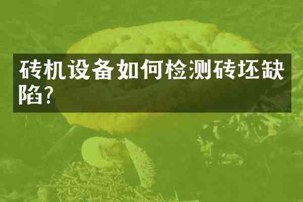 砖机设备如何检测砖坯缺陷?