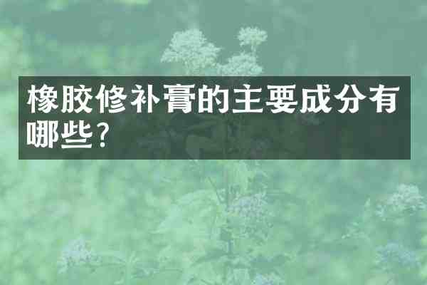 橡胶修补膏的主要成分有哪些?