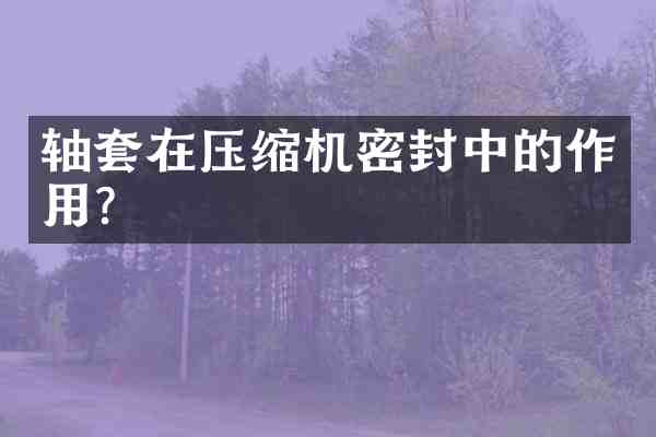 轴套在压缩机密封中的作用？