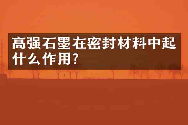 高强石墨在密封材料中起什么作用?