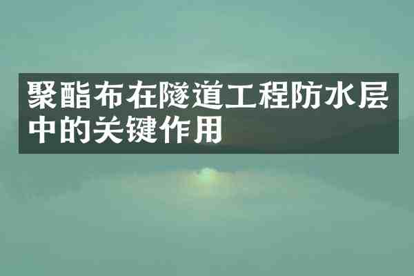聚酯布在隧道工程防水层中的关键作用