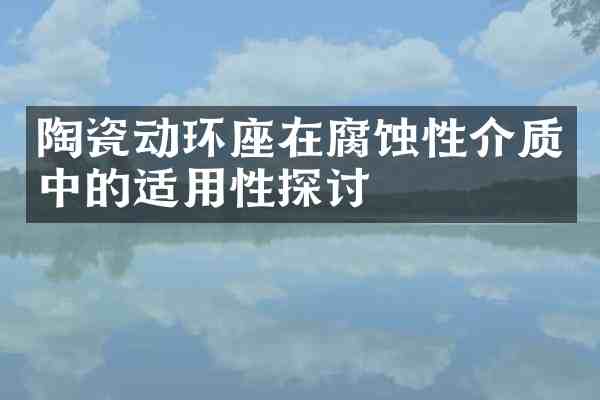 陶瓷动环座在腐蚀性介质中的适用性探讨