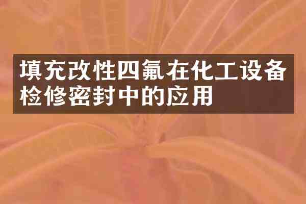 填充改性四氟在化工设备检修密封中的应用