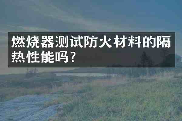 燃烧器测试防火材料的隔热性能吗?