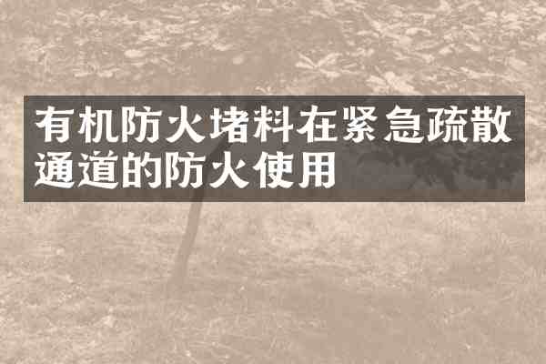 有机防火堵料在紧急疏散通道的防火使用