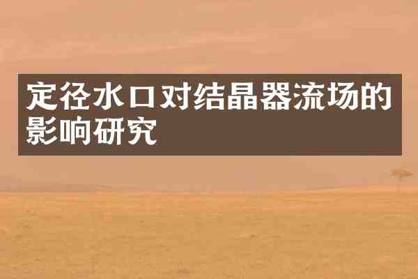 定径水口对结晶器流场的影响研究